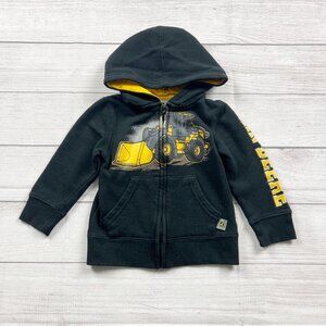 John Deere Toddler Boys Zip Up Hoodie Construction Tractor Graphic Jacket 2T